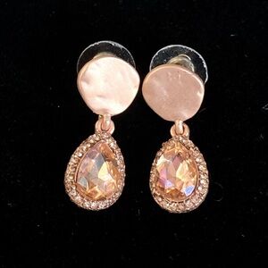 Beautiful Amber Gold Tone Earrings